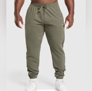 Gymshark Crest Joggers Men's Large Olive Green Slim Fit Sweatpants EUC